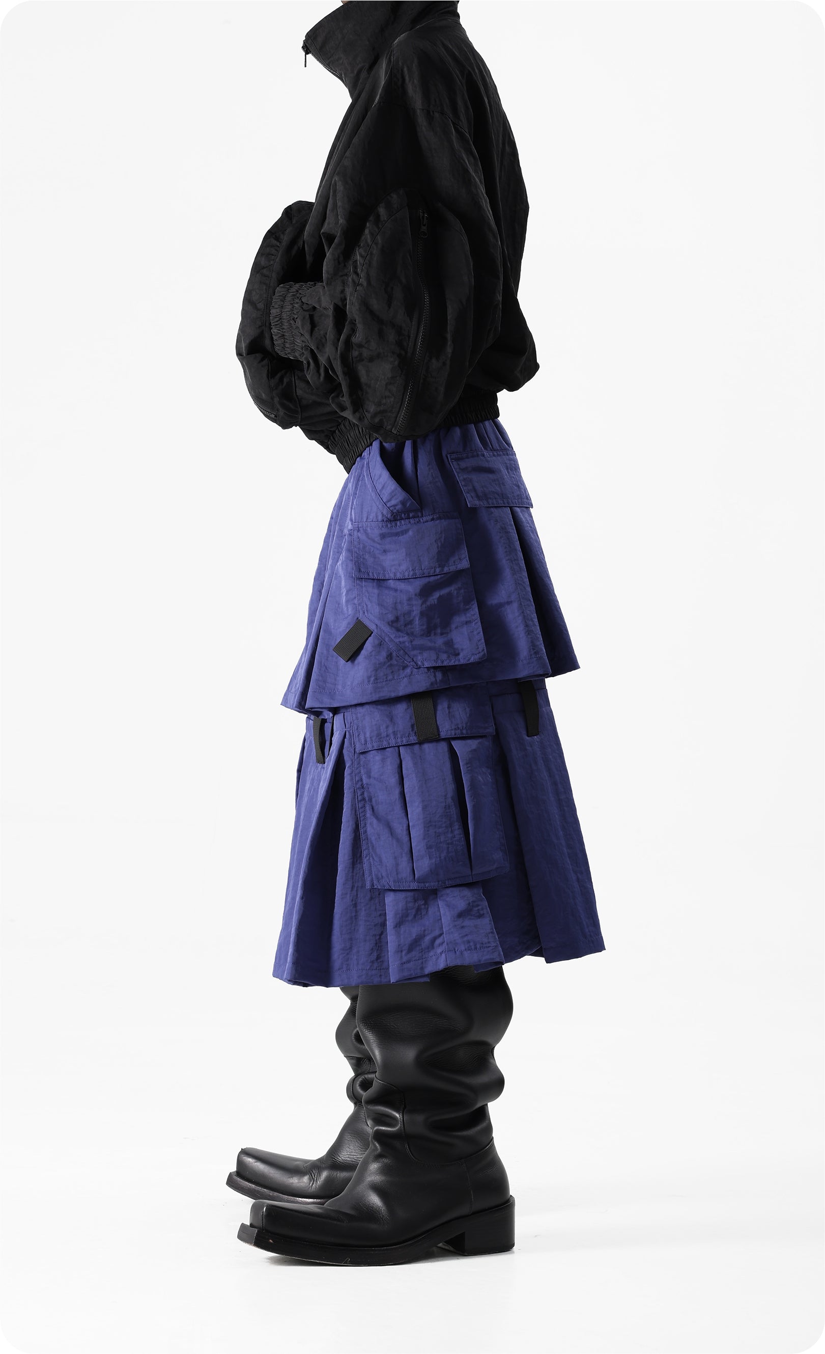 Vanguardia Double-Layer Nylon Cargo Skirt