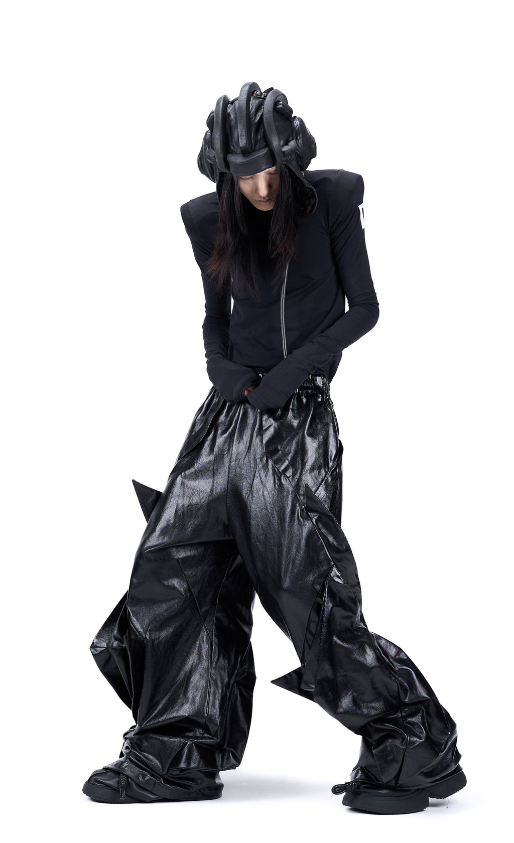 Vanguardia Coated Radial Deconstructed Umbrella Pants