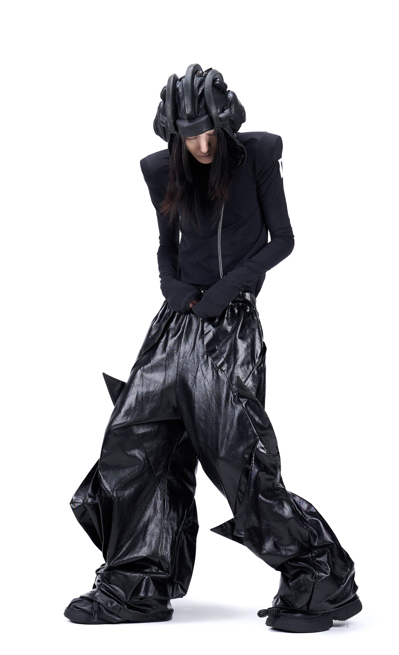 Vanguardia Coated Radial Deconstructed Umbrella Pants