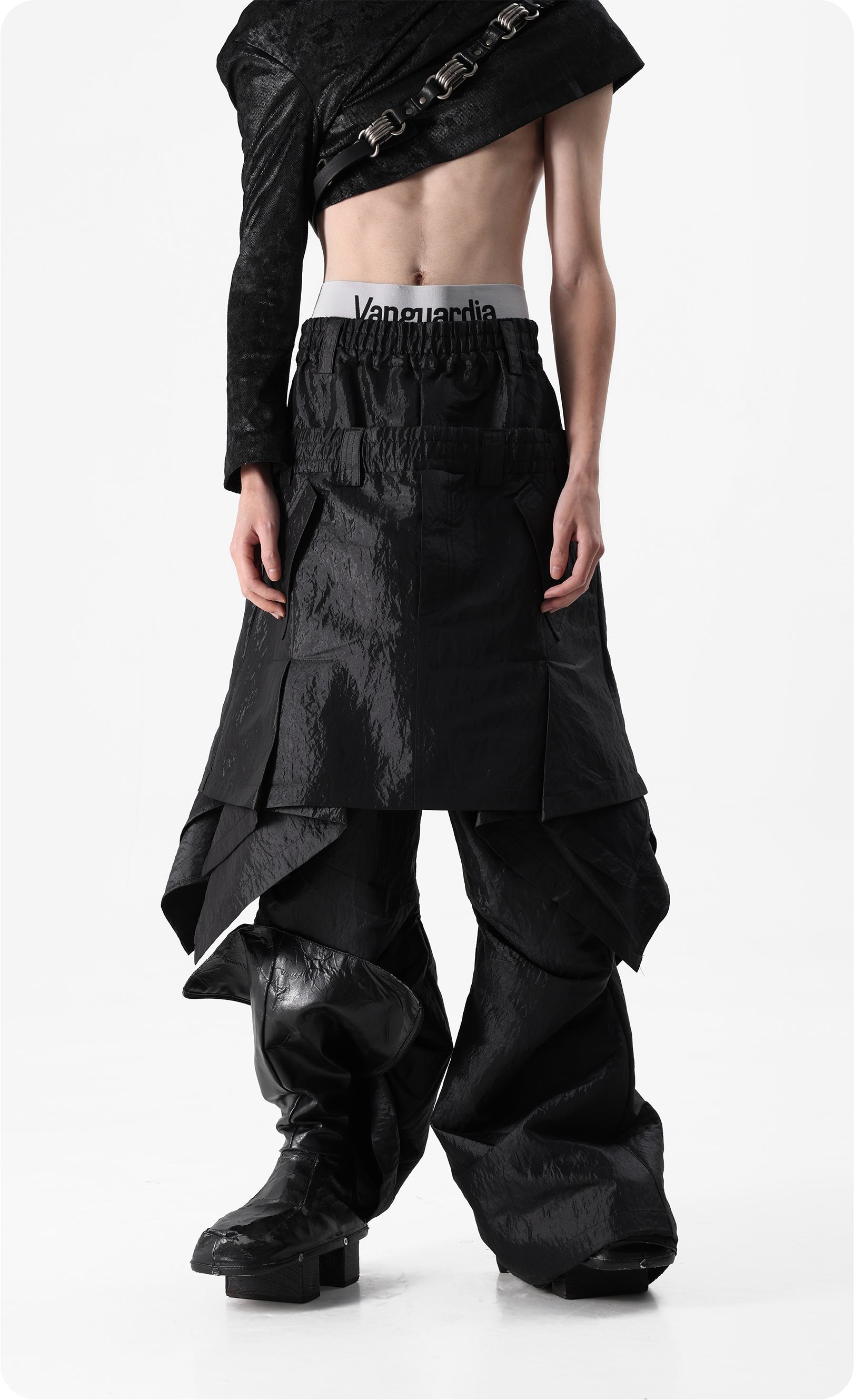 Vanguardia Fake Layering Nylon Skort