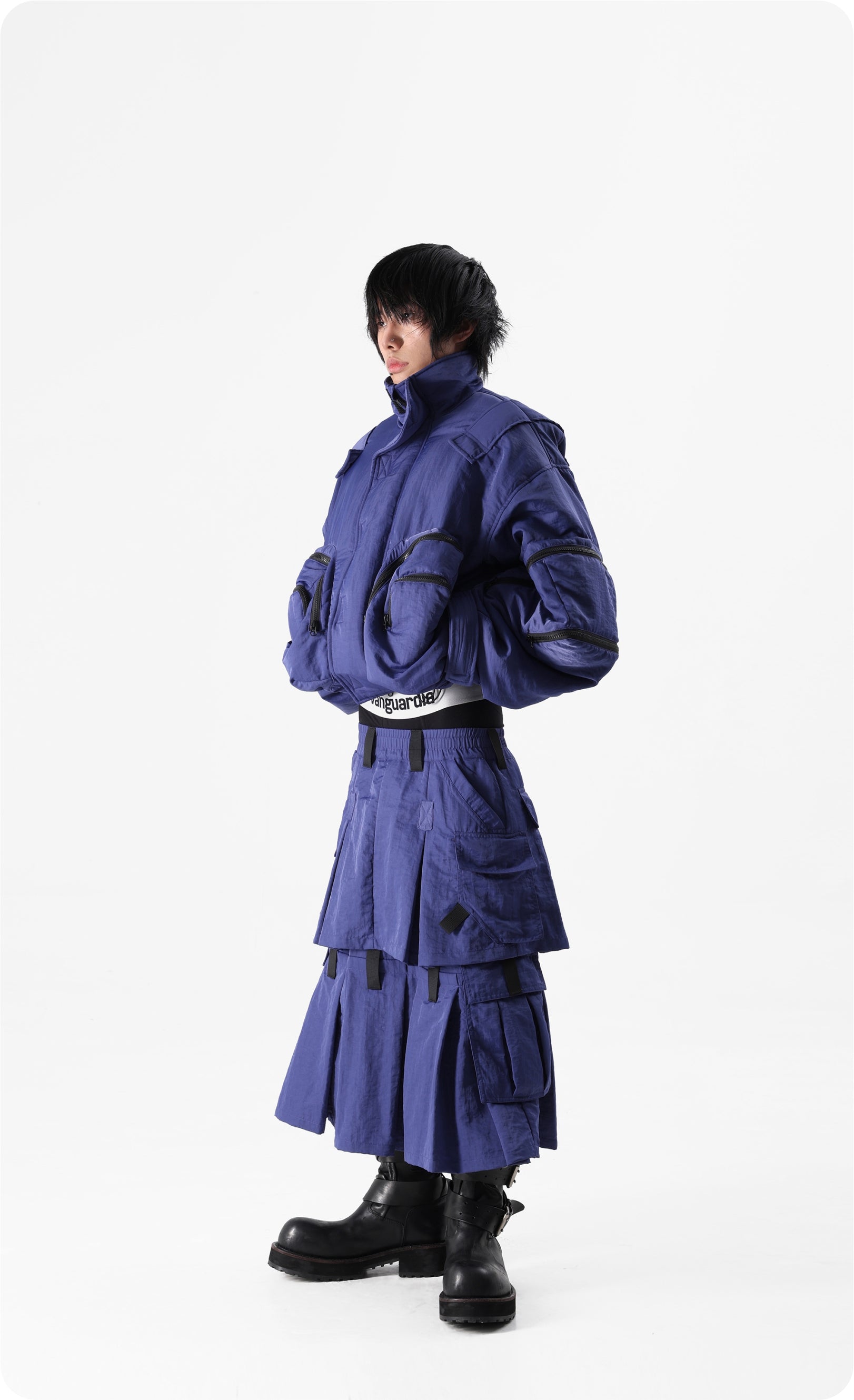 Vanguardia Multi-Pocket Matrix Quilted Jacket