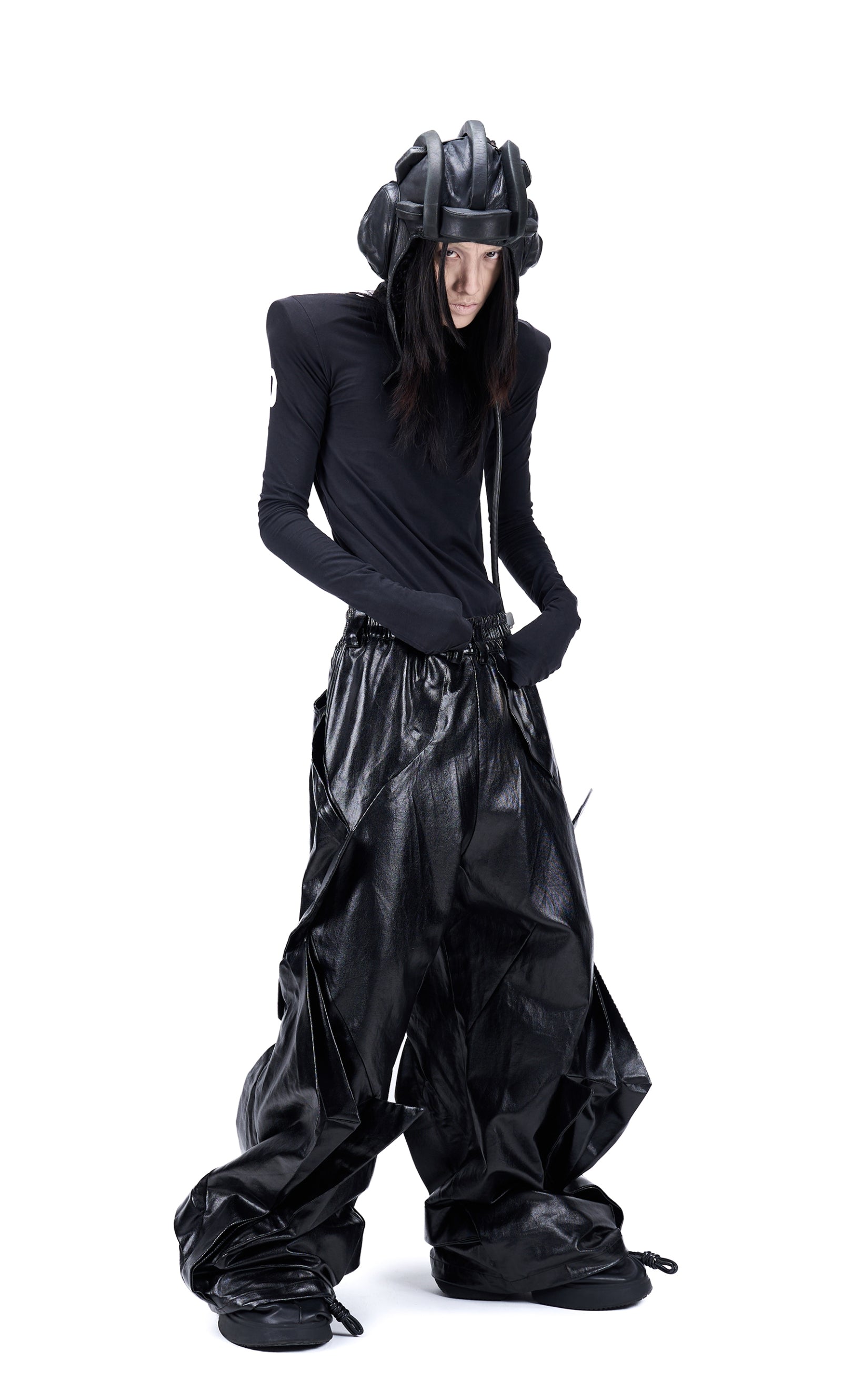 Vanguardia Coated Radial Deconstructed Umbrella Pants