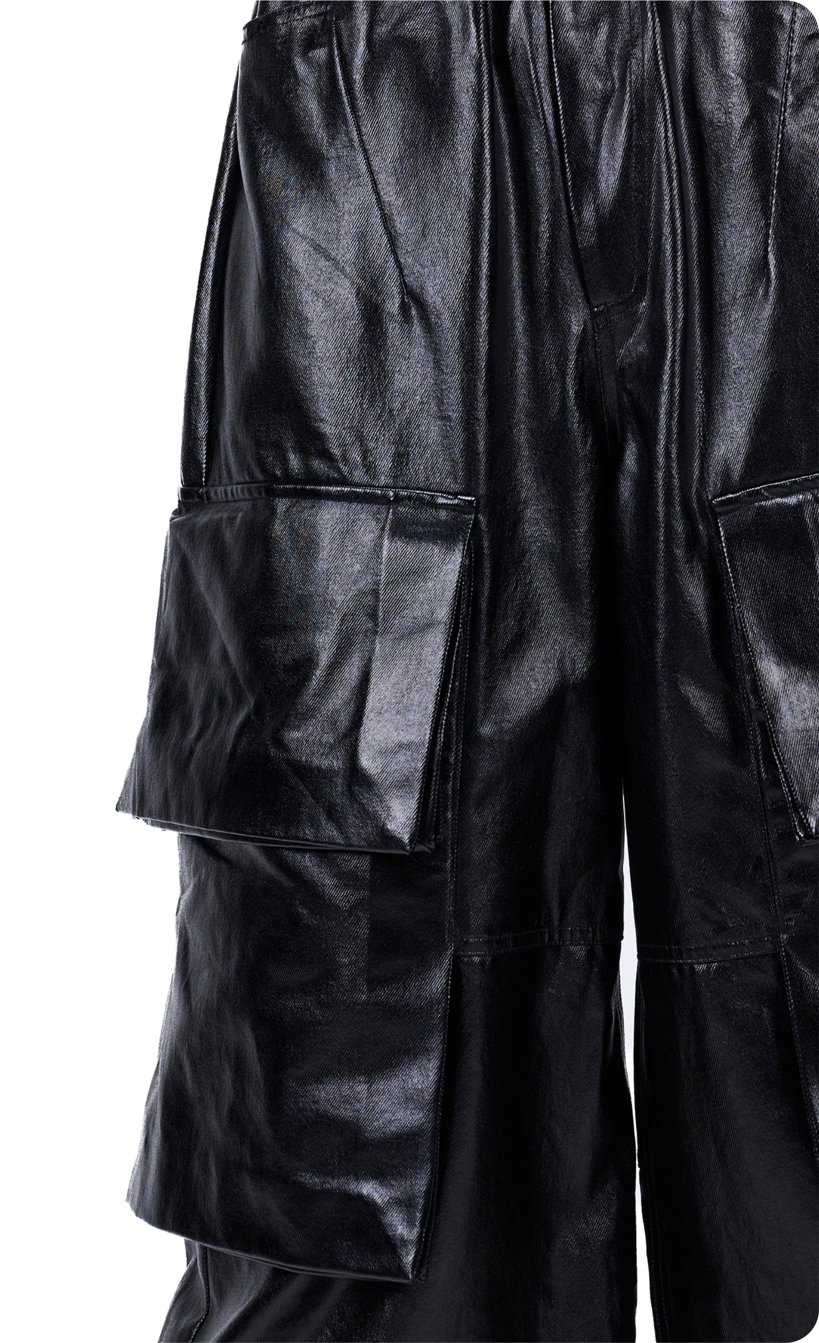 Vanguardia Dimensional Pleated Coated Cargo Pants