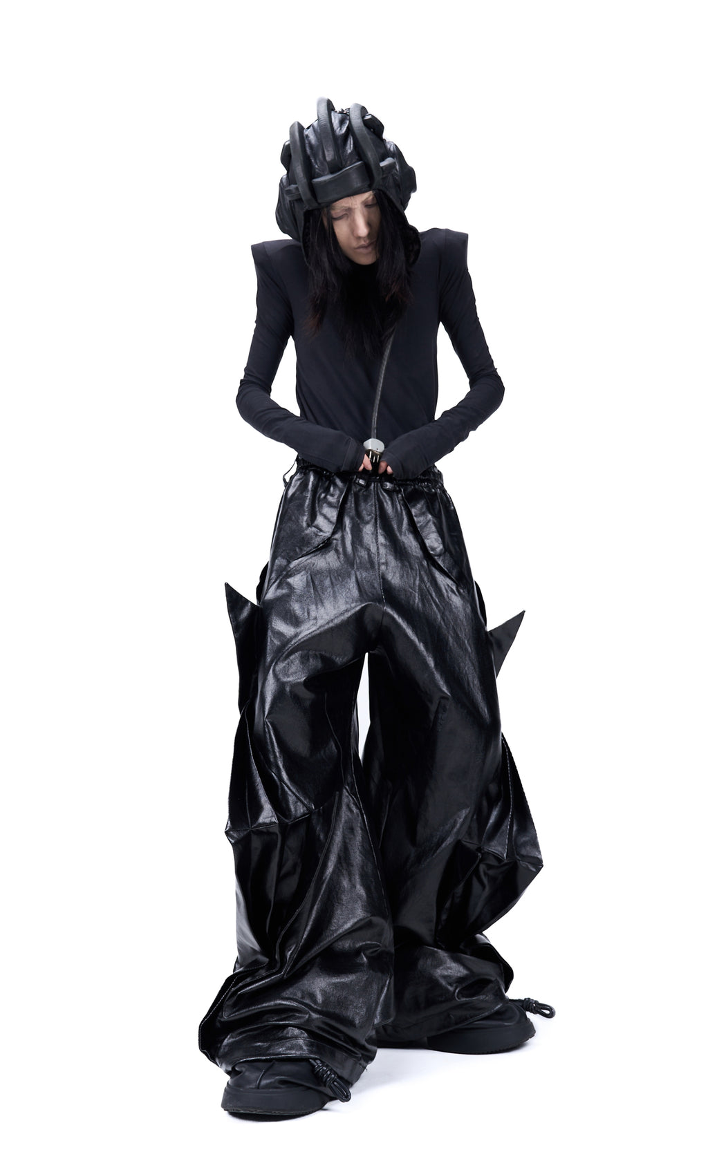Vanguardia Coated Radial Deconstructed Umbrella Pants