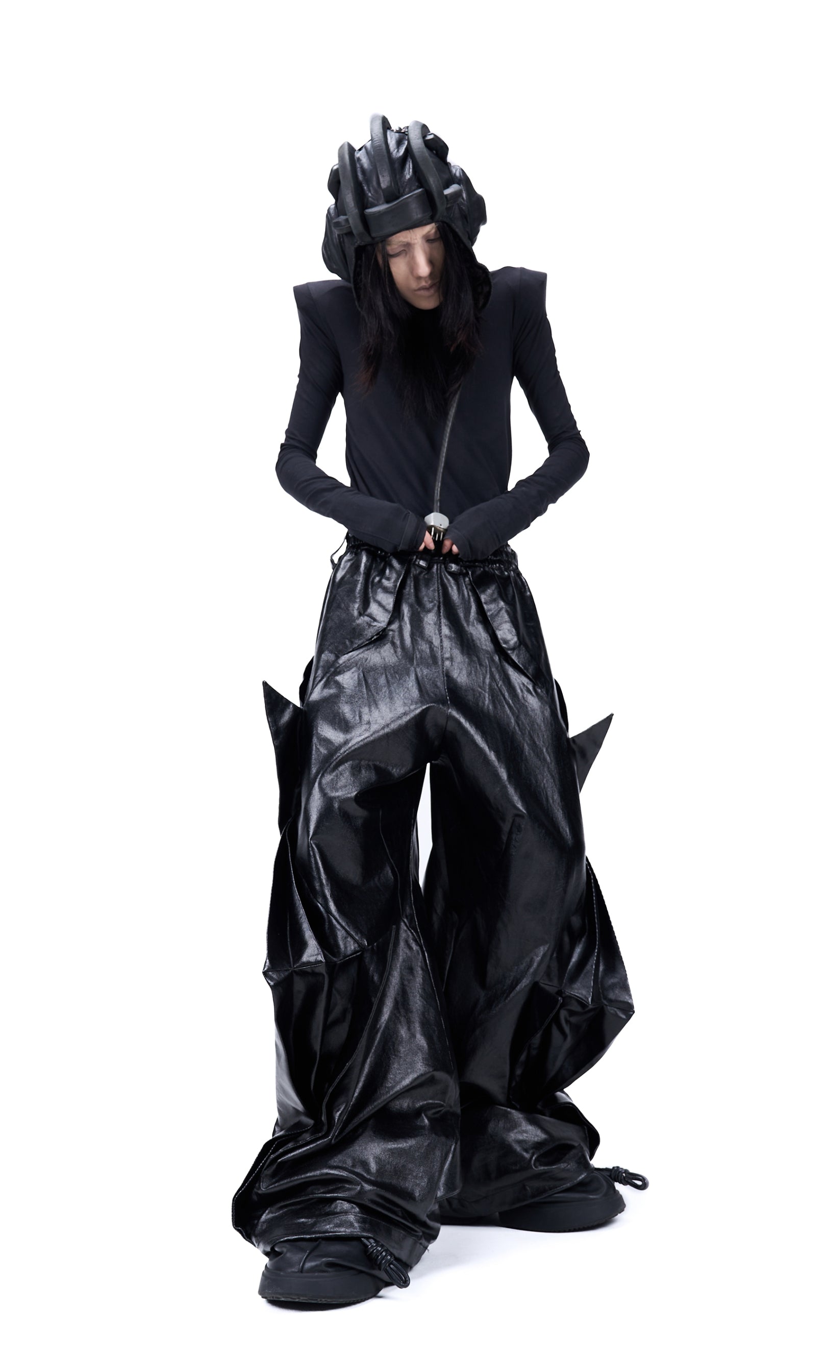 Vanguardia Coated Radial Deconstructed Umbrella Pants