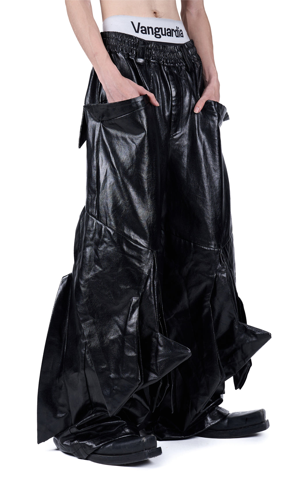 Vanguardia "Blade Array" Deconstructed Coated Pants