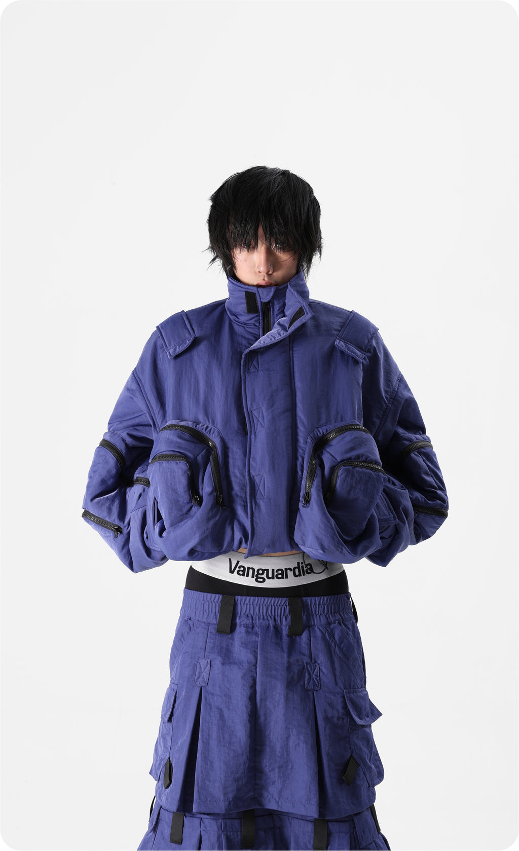 Vanguardia Multi-Pocket Matrix Quilted Jacket