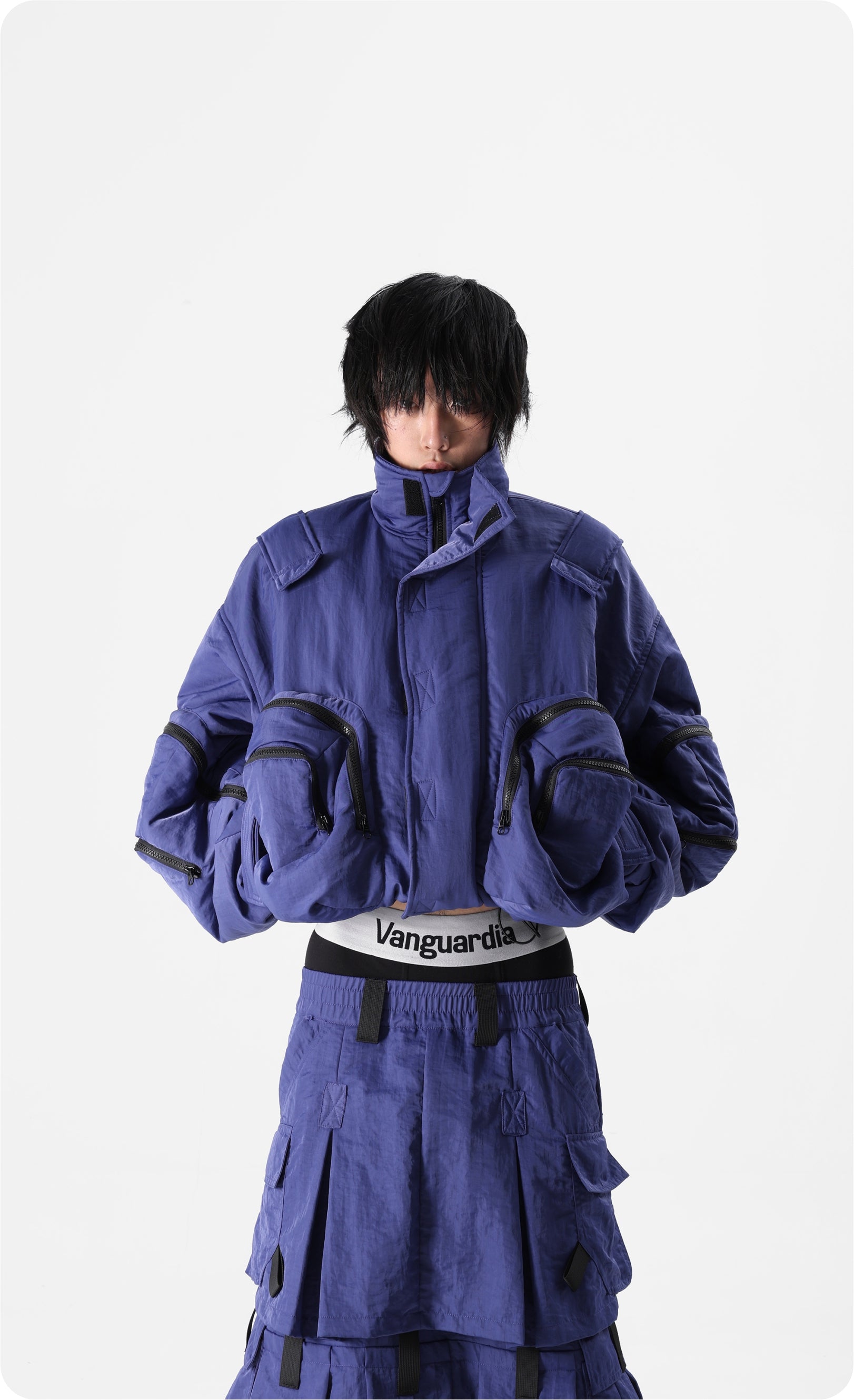 Vanguardia Multi-Pocket Matrix Quilted Jacket