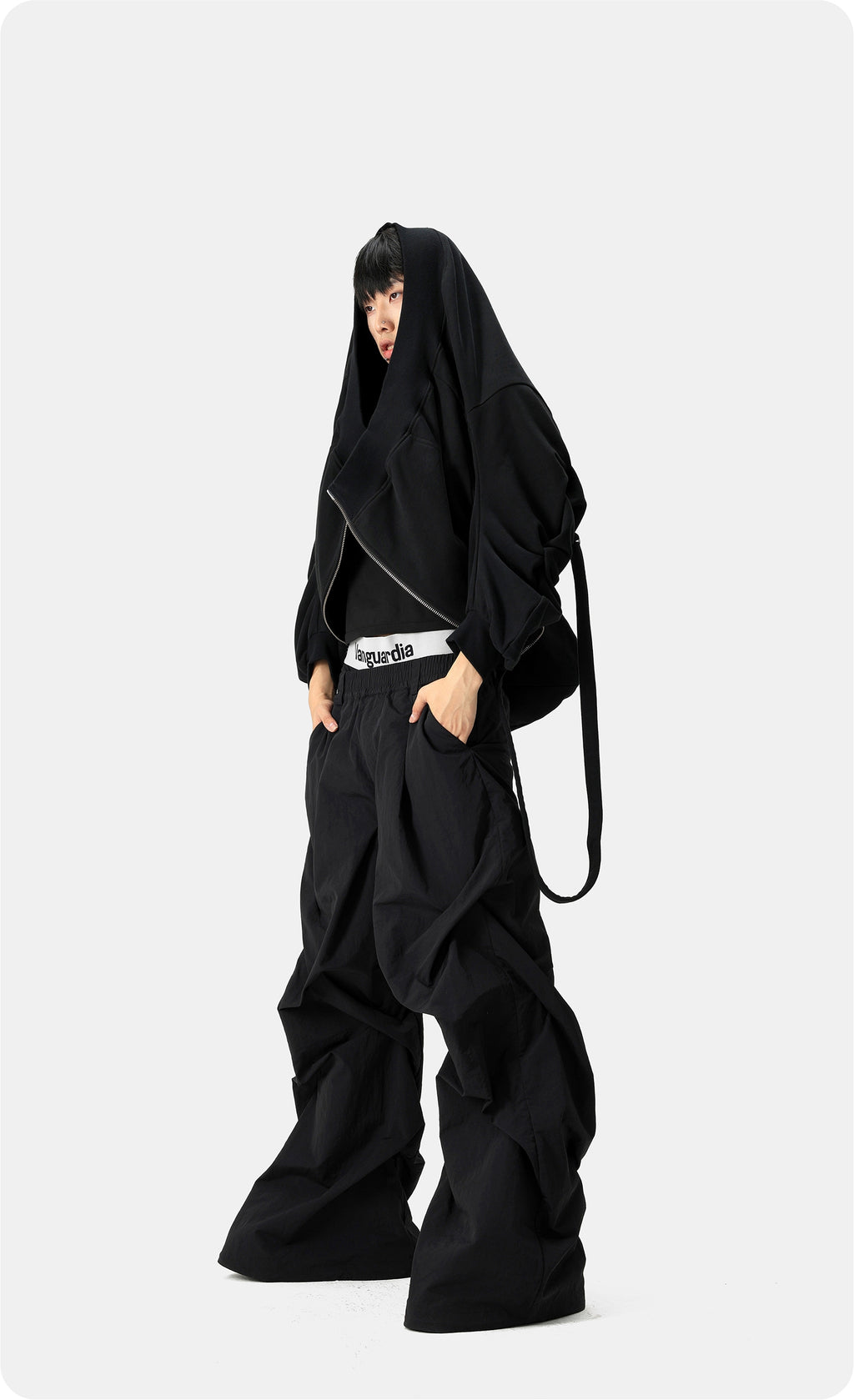 Vanguardia Nylon Multi-Pleated Pants