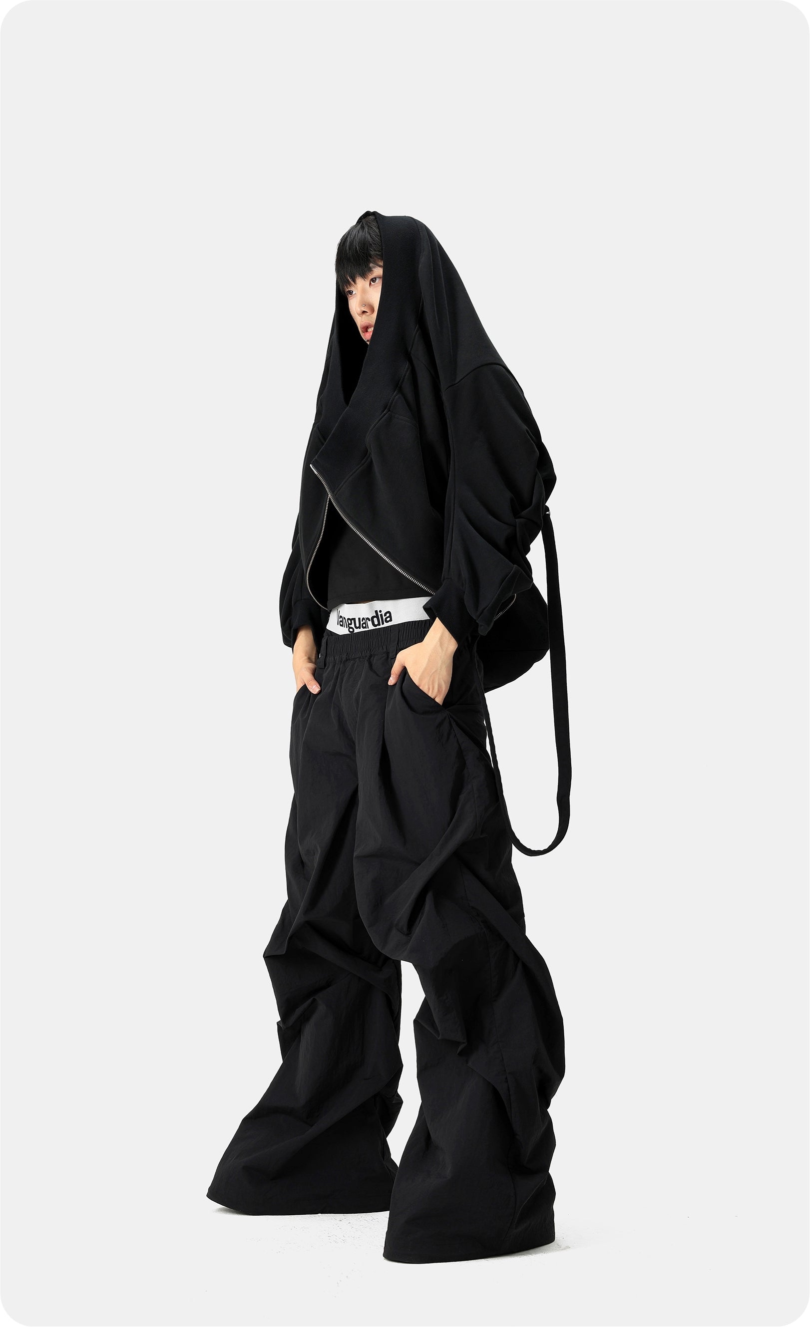 Vanguardia Nylon Multi-Pleated Pants